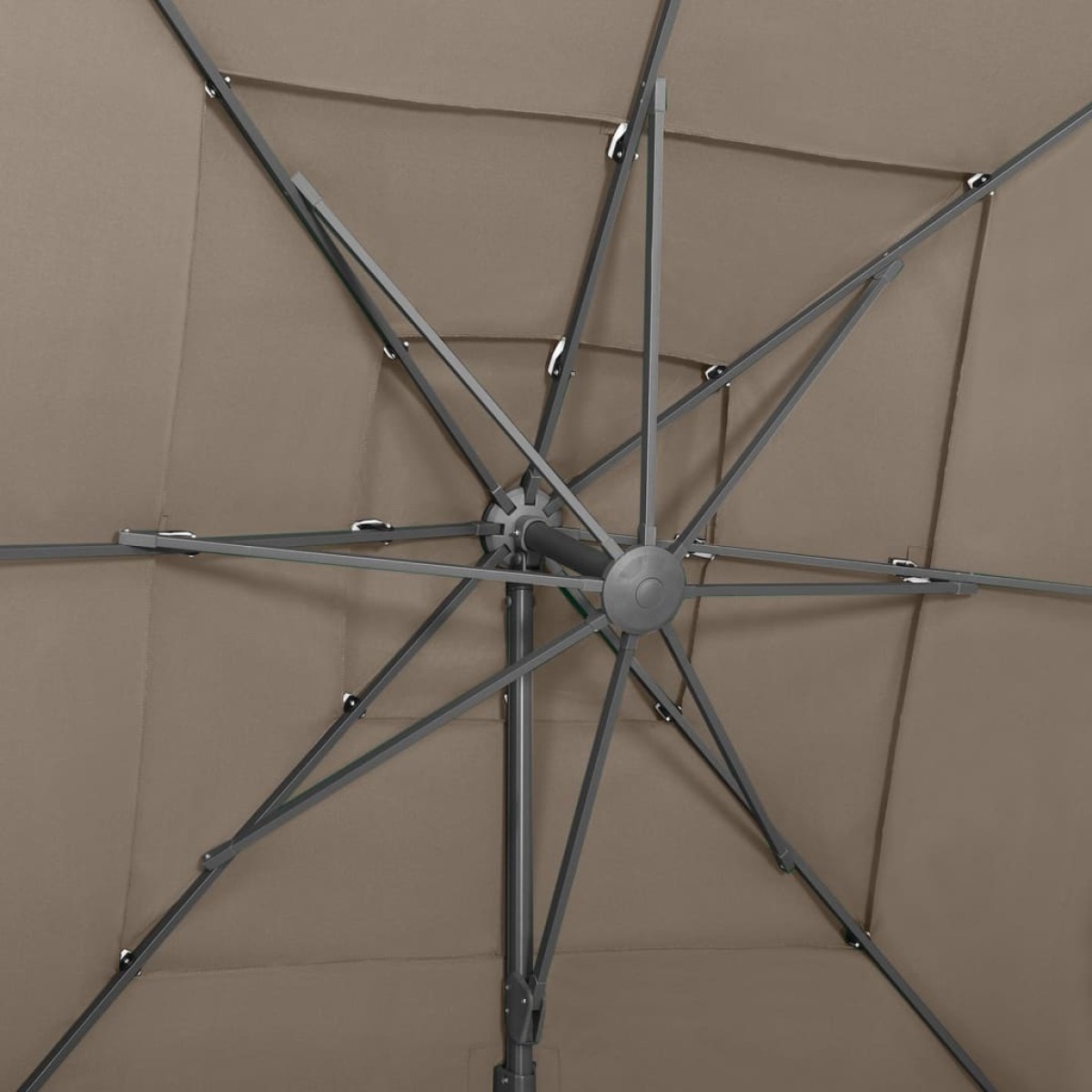 vidaXL Ομπρέλα 4 Επιπέδων Taupe 250 x 250 εκ. με Ιστό Αλουμινίου