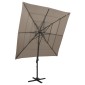 vidaXL Ομπρέλα 4 Επιπέδων Taupe 250 x 250 εκ. με Ιστό Αλουμινίου
