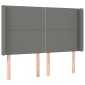 vidaXL Κρεβάτι Boxspring με Στρώμα & LED Σκ.Γκρι 140x190εκ. Υφασμάτινο