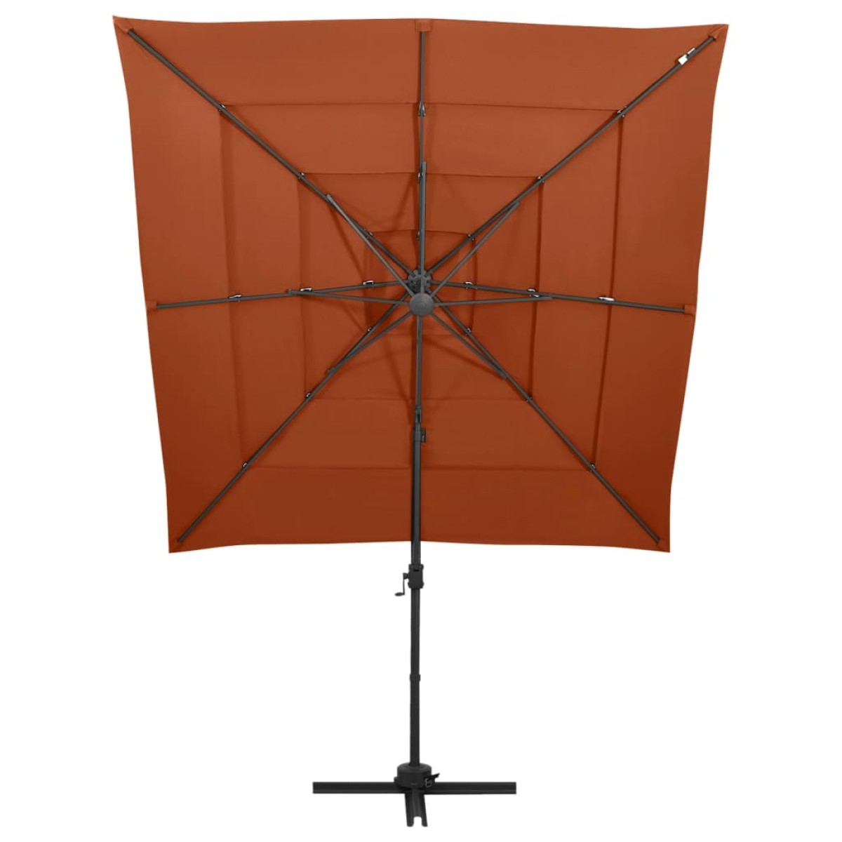 vidaXL Ομπρέλα 4 Επιπέδων Τερακότα 250 x 250 εκ. με Ιστό Αλουμινίου