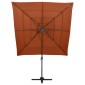 vidaXL Ομπρέλα 4 Επιπέδων Τερακότα 250 x 250 εκ. με Ιστό Αλουμινίου