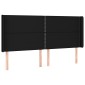 vidaXL Κρεβάτι Boxspring με Στρώμα & LED Μαύρο 200x200 εκ. Υφασμάτινο
