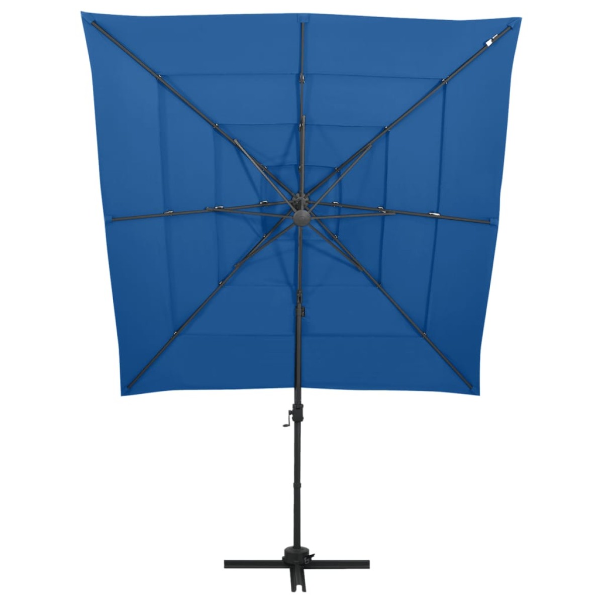 vidaXL Ομπρέλα 4 Επιπέδων Αζούρ Μπλε 250 x 250 εκ. με Ιστό Αλουμινίου