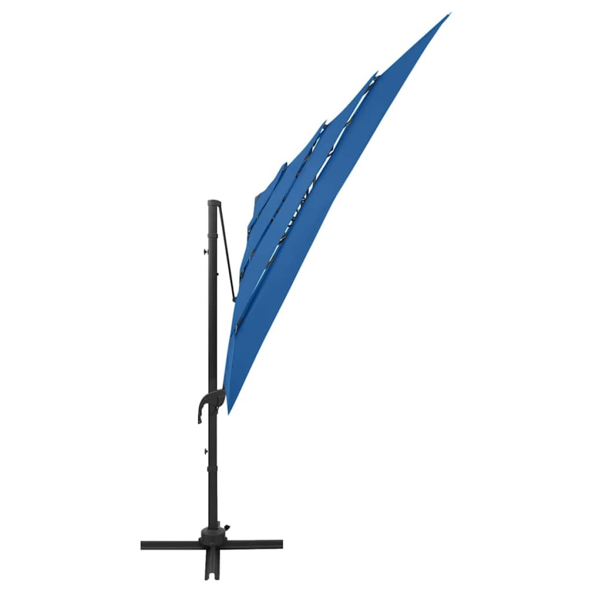 vidaXL Ομπρέλα 4 Επιπέδων Αζούρ Μπλε 250 x 250 εκ. με Ιστό Αλουμινίου