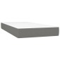 vidaXL Κρεβάτι Boxspring με Στρώμα & LED Σκ.Γκρι 80x200 εκ. Υφασμάτινο