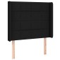 vidaXL Κρεβάτι Boxspring με Στρώμα & LED Μαύρο 80x200 εκ. Υφασμάτινο