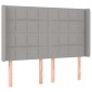 vidaXL Κρεβάτι Boxspring με Στρώμα & LED Αν.Γκρι 140x190εκ. Υφασμάτινο