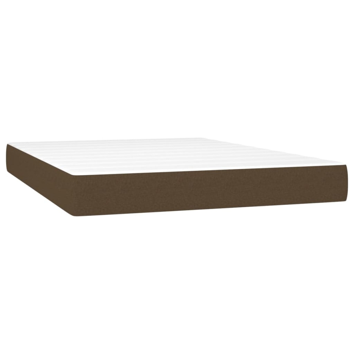vidaXL Κρεβάτι Boxspring με Στρώμα & LED Σκ.Καφέ 140x190εκ. Υφασμάτινο