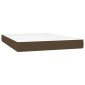 vidaXL Κρεβάτι Boxspring με Στρώμα & LED Σκ.Καφέ 140x190εκ. Υφασμάτινο