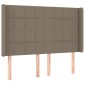 vidaXL Κρεβάτι Boxspring με Στρώμα & LED Taupe 140x190 εκ. Υφασμάτινο