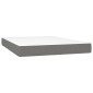 vidaXL Κρεβάτι Boxspring με Στρώμα & LED Σκ.Γκρι 140x200 εκ Υφασμάτινο