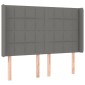 vidaXL Κρεβάτι Boxspring με Στρώμα & LED Σκ.Γκρι 140x200 εκ Υφασμάτινο