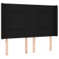 vidaXL Κρεβάτι Boxspring με Στρώμα & LED Μαύρο 140x200 εκ. Υφασμάτινο