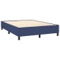 vidaXL Κρεβάτι Boxspring με Στρώμα & LED Μπλε 140x200 εκ. Υφασμάτινο