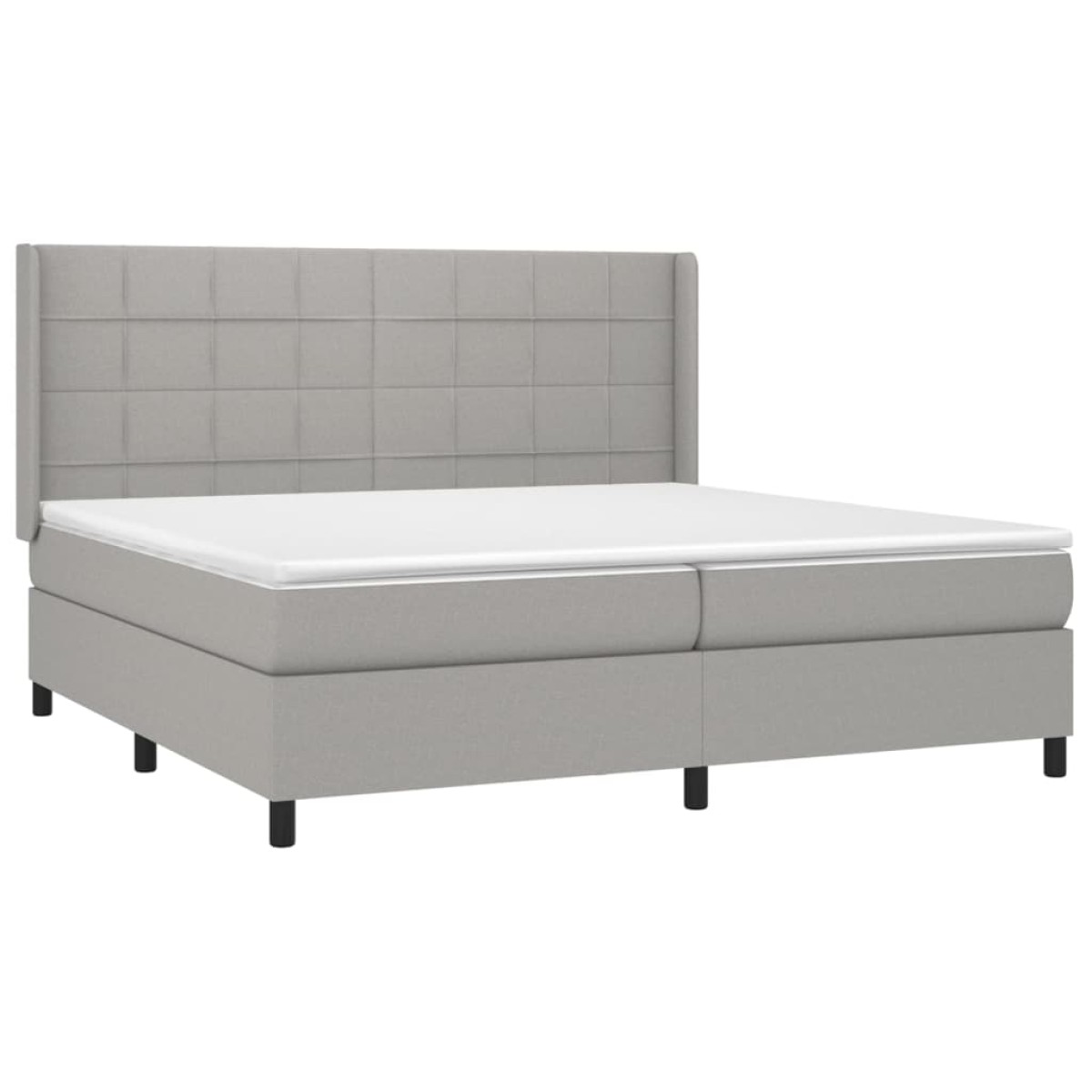 vidaXL Κρεβάτι Boxspring με Στρώμα & LED Αν.Γκρι 200x200εκ. Υφασμάτινο