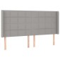 vidaXL Κρεβάτι Boxspring με Στρώμα & LED Αν.Γκρι 200x200εκ. Υφασμάτινο