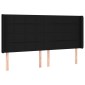 vidaXL Κρεβάτι Boxspring με Στρώμα & LED Μαύρο 200x200 εκ. Υφασμάτινο