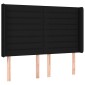 vidaXL Κρεβάτι Boxspring με Στρώμα & LED Μαύρο 140x190 εκ. Υφασμάτινο
