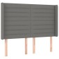 vidaXL Κρεβάτι Boxspring με Στρώμα & LED Σκ.Γκρι 140x200 εκ Υφασμάτινο