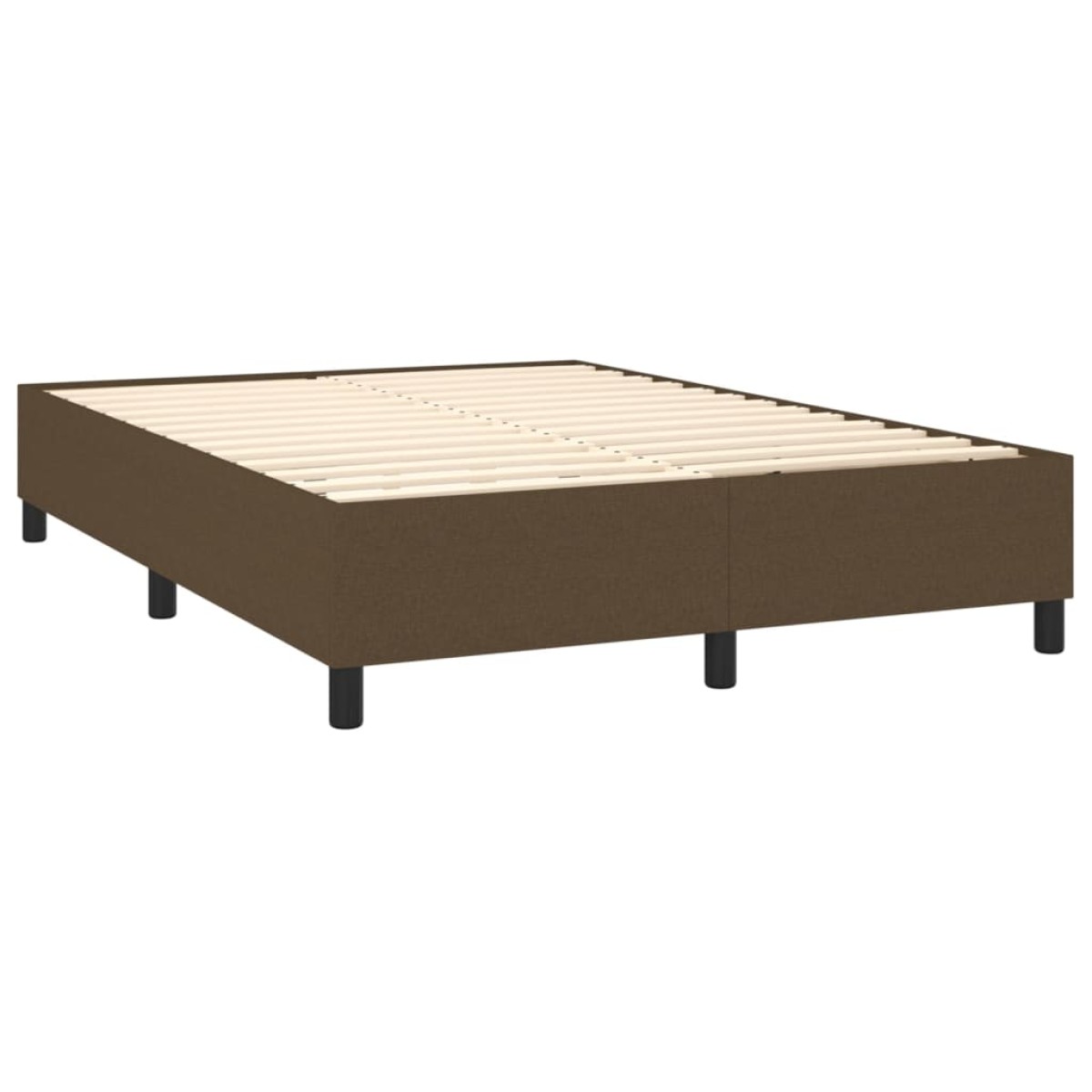 vidaXL Κρεβάτι Boxspring με Στρώμα & LED Σκ.Καφέ 140x200 εκ Υφασμάτινο
