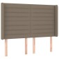 vidaXL Κρεβάτι Boxspring με Στρώμα & LED Taupe 140x200 εκ. Υφασμάτινο