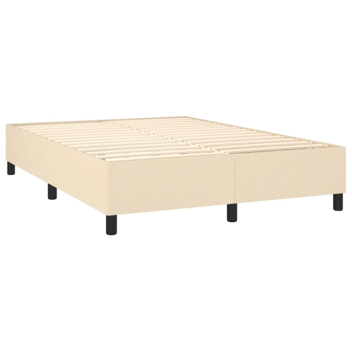 vidaXL Κρεβάτι Boxspring με Στρώμα & LED Κρεμ 140x200 εκ. Υφασμάτινο