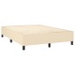 vidaXL Κρεβάτι Boxspring με Στρώμα & LED Κρεμ 140x200 εκ. Υφασμάτινο