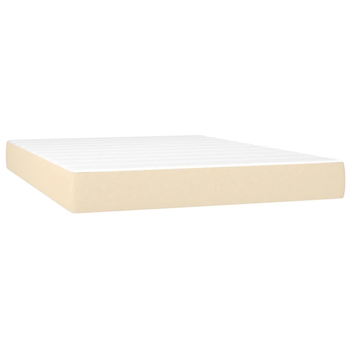 vidaXL Κρεβάτι Boxspring με Στρώμα & LED Κρεμ 140x200 εκ. Υφασμάτινο
