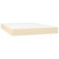 vidaXL Κρεβάτι Boxspring με Στρώμα & LED Κρεμ 140x200 εκ. Υφασμάτινο