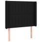 vidaXL Κρεβάτι Boxspring με Στρώμα & LED Μαύρο 90x200 εκ. Υφασμάτινο