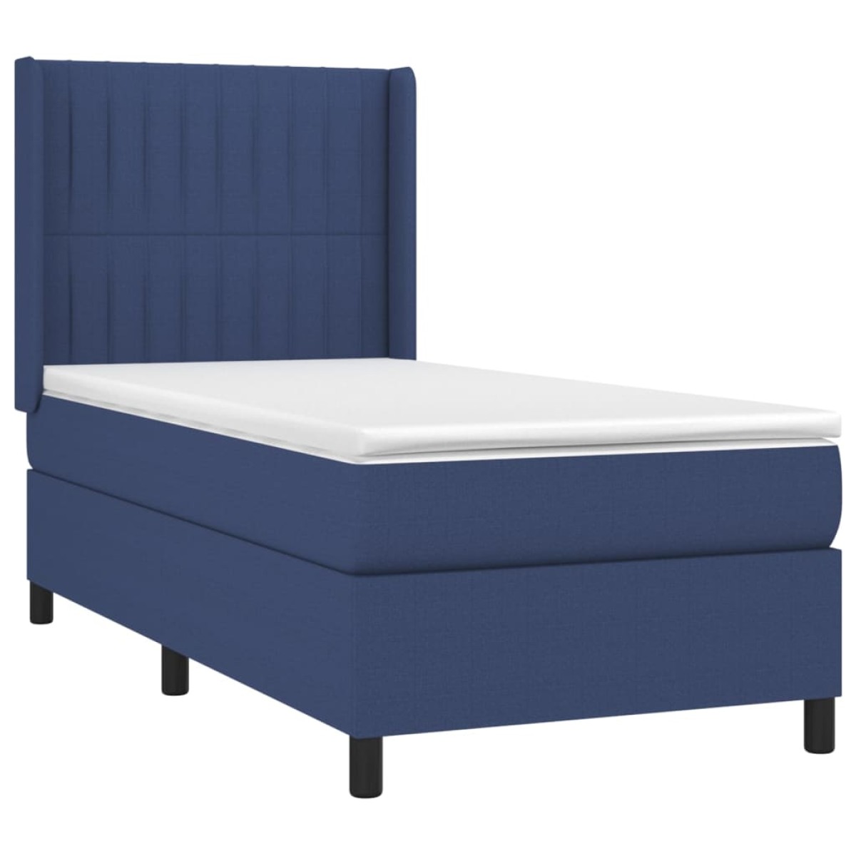 vidaXL Κρεβάτι Boxspring με Στρώμα & LED Μπλε 90x200 εκ. Υφασμάτινο
