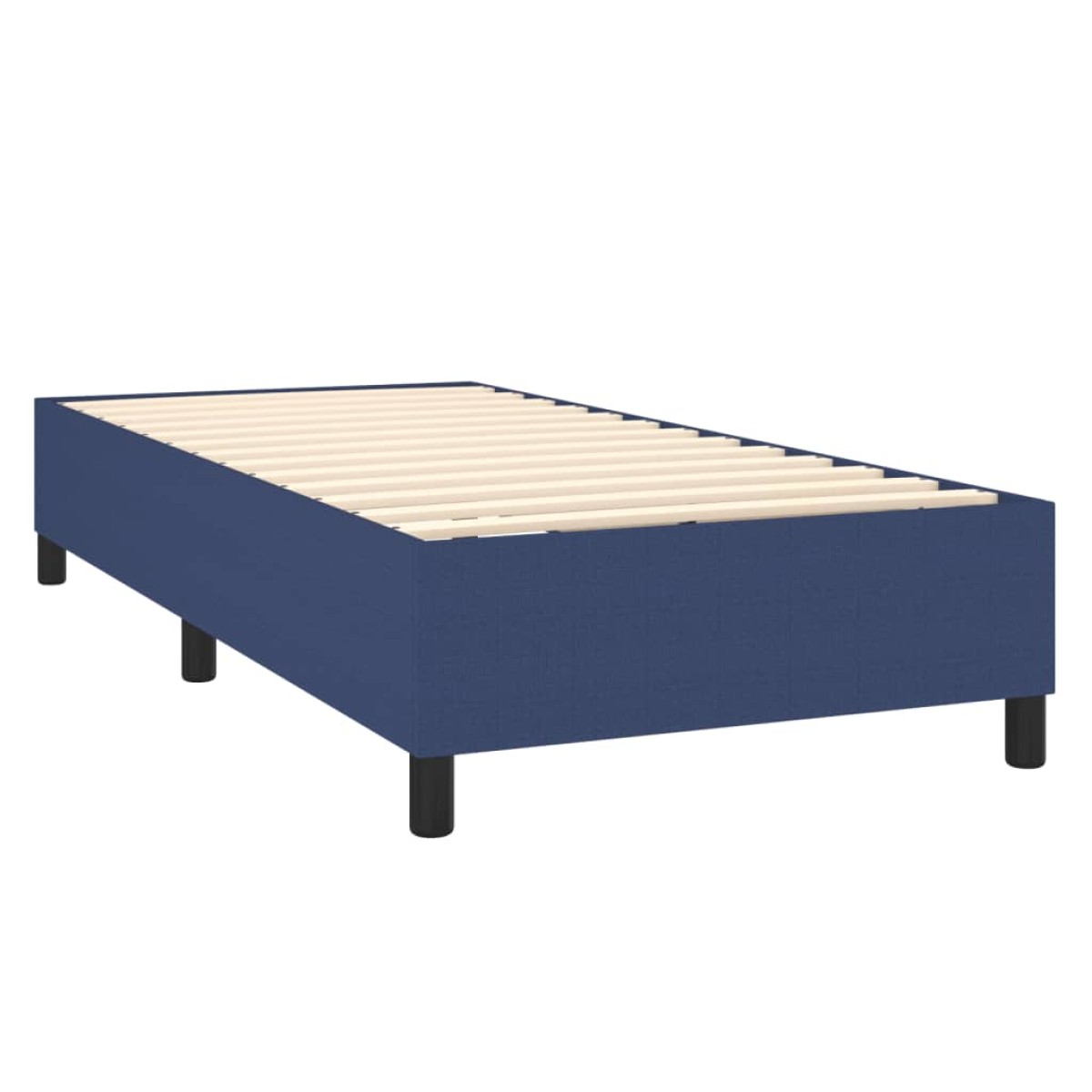 vidaXL Κρεβάτι Boxspring με Στρώμα & LED Μπλε 90x200 εκ. Υφασμάτινο