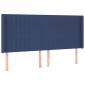 vidaXL Κρεβάτι Boxspring με Στρώμα & LED Μπλε 180x200 εκ. Υφασμάτινο
