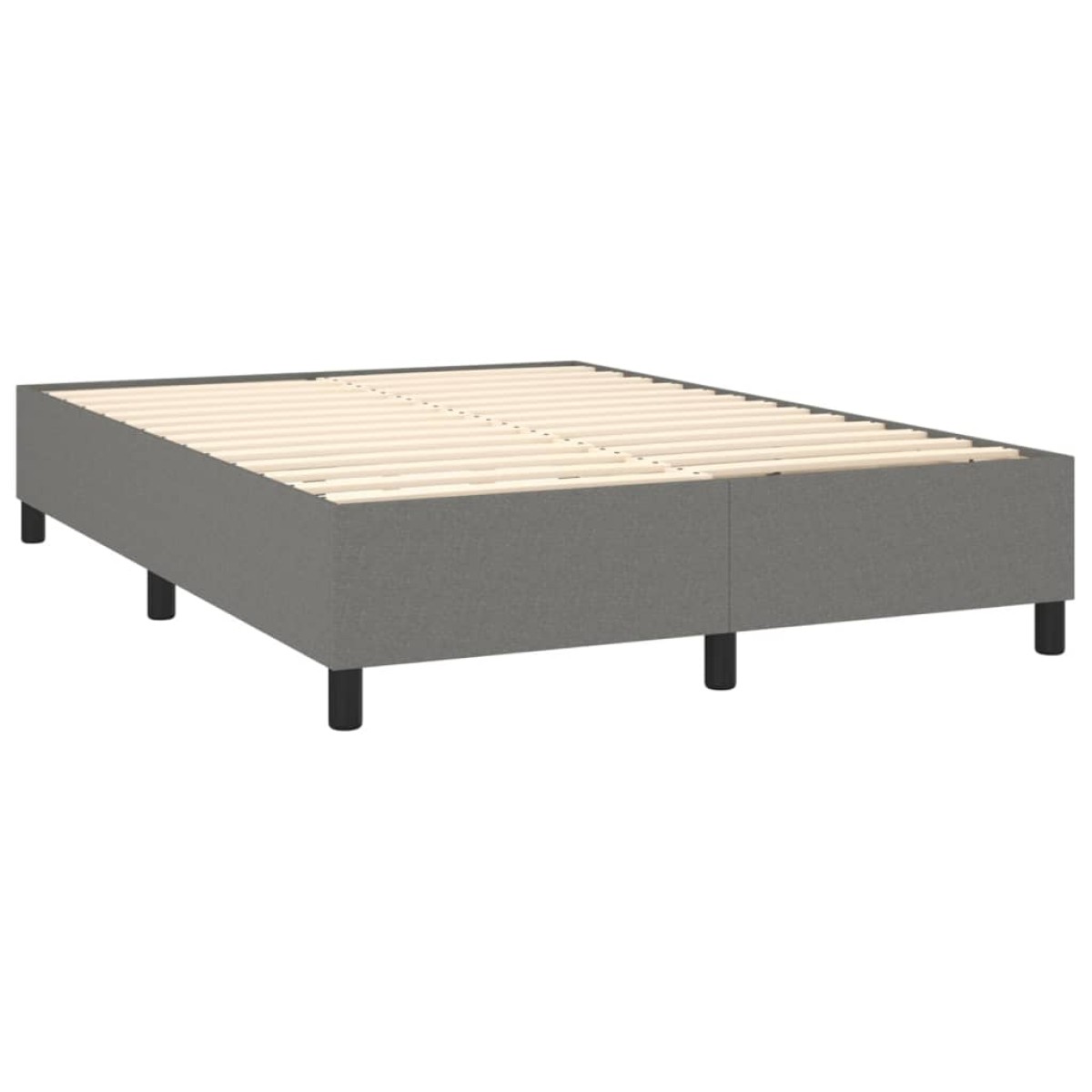 vidaXL Κρεβάτι Boxspring με Στρώμα & LED Σκ.Γκρι 140x200 εκ Υφασμάτινο