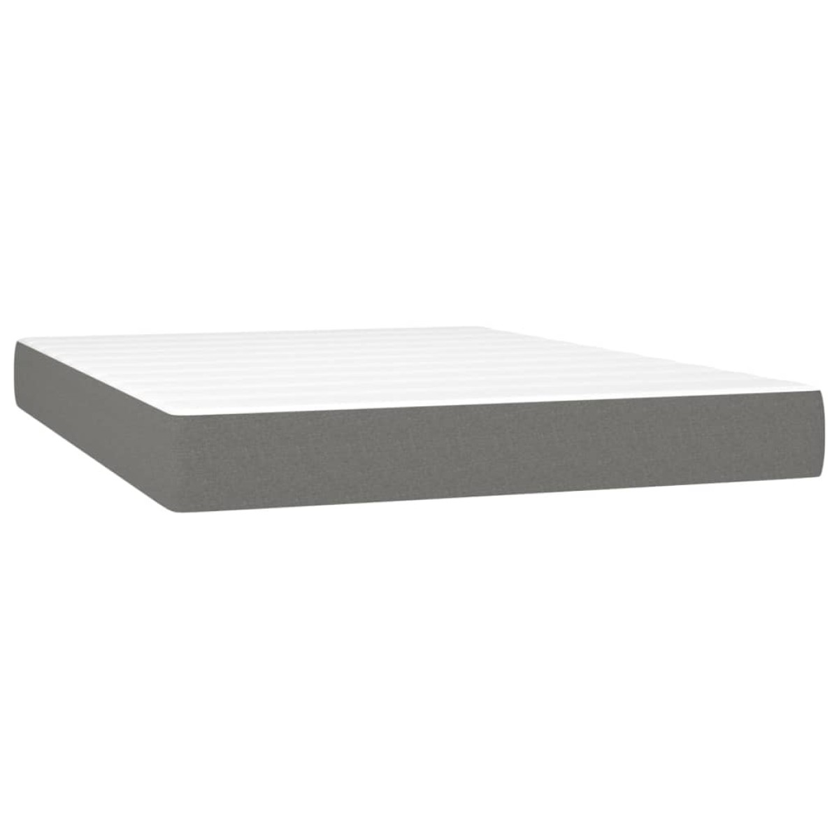 vidaXL Κρεβάτι Boxspring με Στρώμα & LED Σκ.Γκρι 140x200 εκ Υφασμάτινο