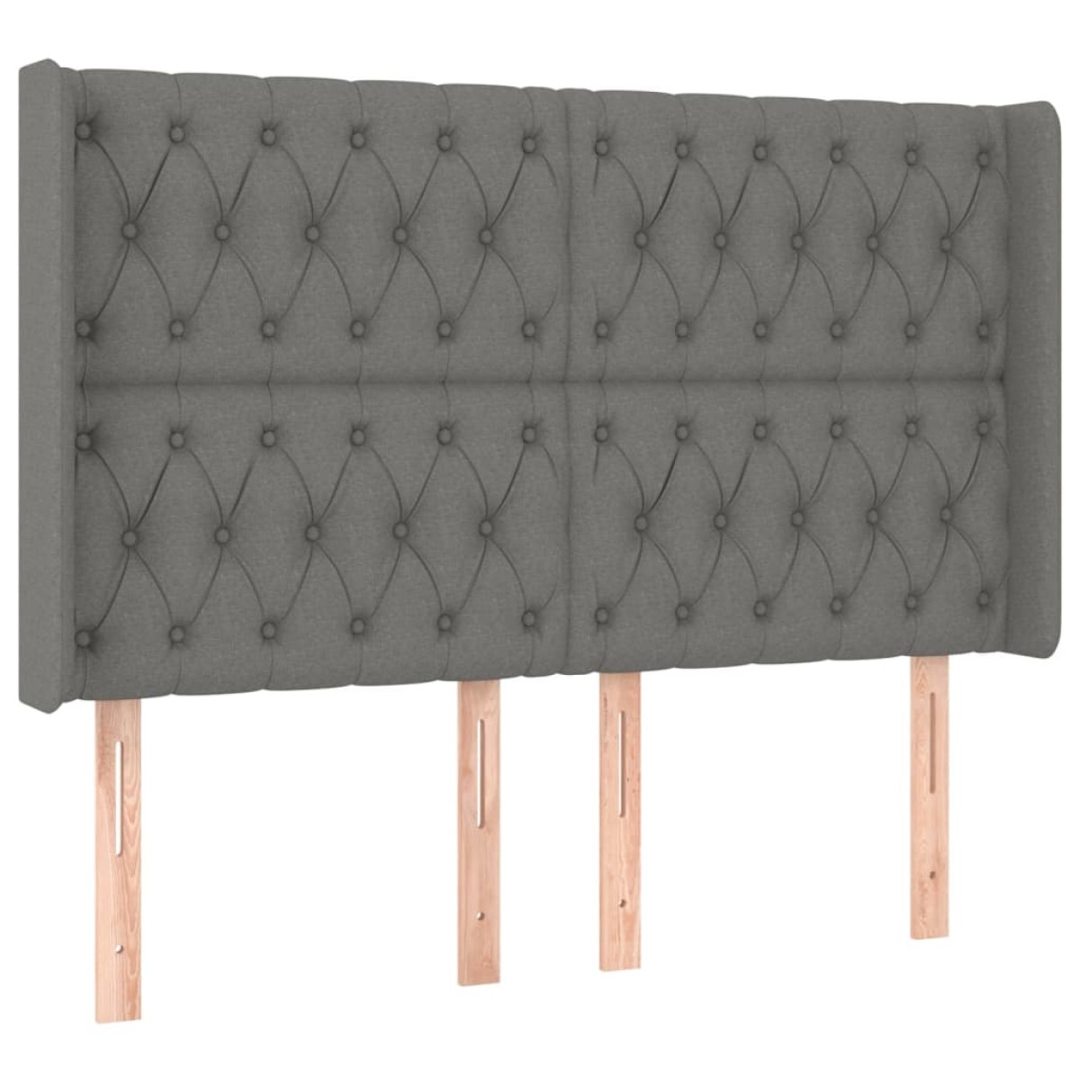 vidaXL Κρεβάτι Boxspring με Στρώμα & LED Σκ.Γκρι 140x200 εκ Υφασμάτινο
