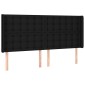 vidaXL Κρεβάτι Boxspring με Στρώμα & LED Μαύρο 180x200 εκ. Υφασμάτινο