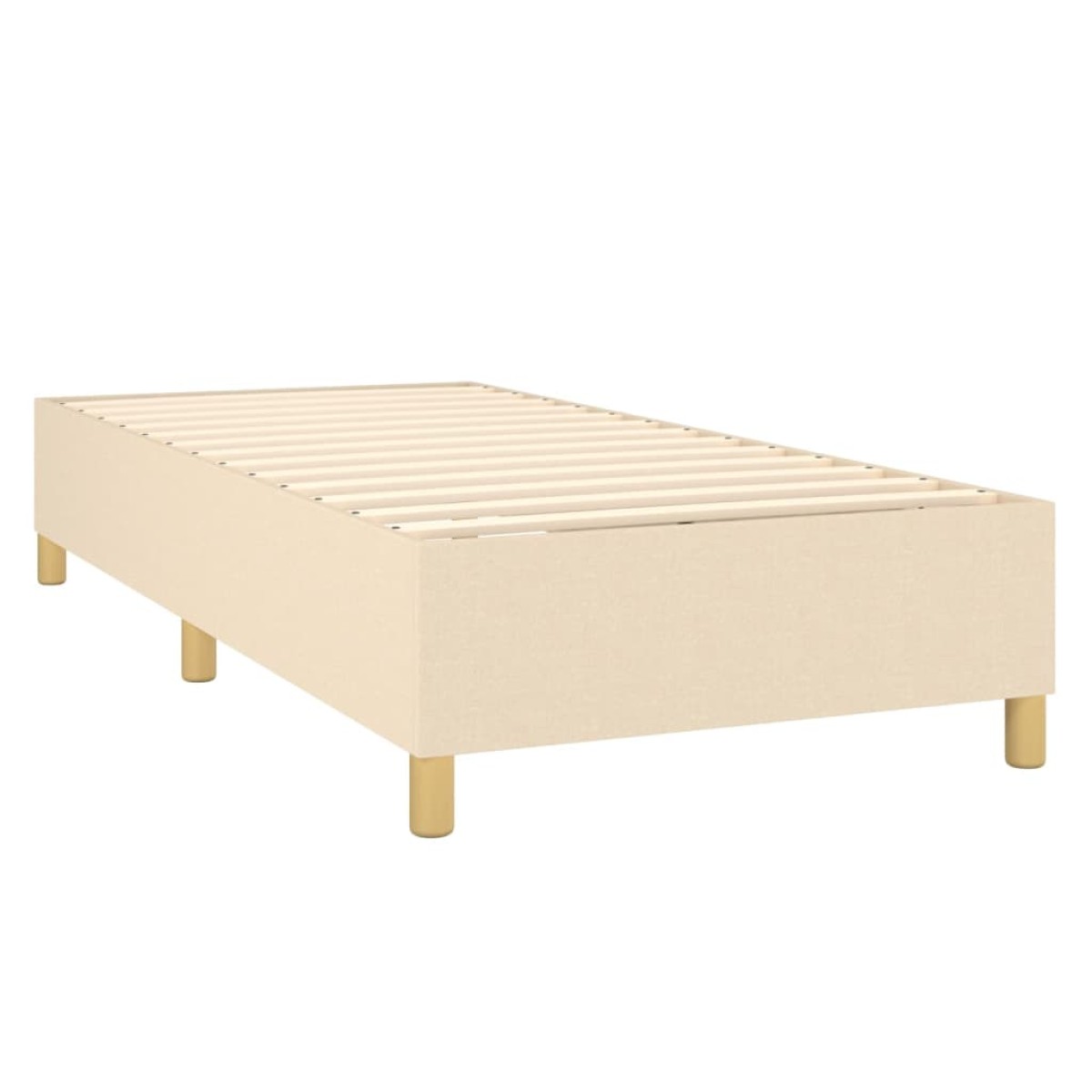 vidaXL Κρεβάτι Boxspring με Στρώμα & LED Κρεμ 90x190 εκ. Υφασμάτινο