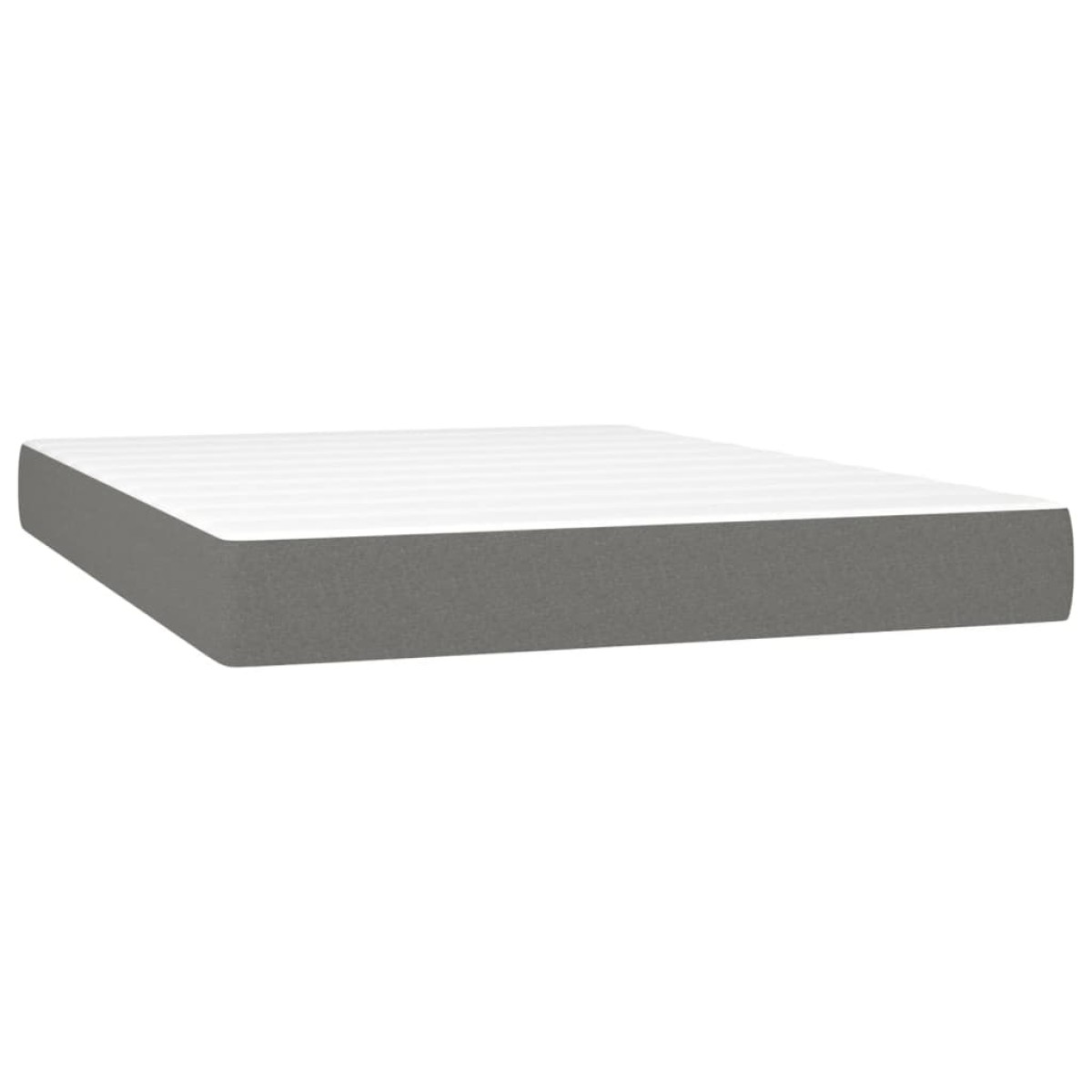 vidaXL Κρεβάτι Boxspring με Στρώμα & LED Σκ.Γκρι 140x190εκ. Υφασμάτινο