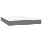 vidaXL Κρεβάτι Boxspring με Στρώμα & LED Σκ.Γκρι 140x190εκ. Υφασμάτινο