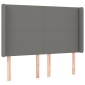 vidaXL Κρεβάτι Boxspring με Στρώμα & LED Σκ.Γκρι 140x190εκ. Υφασμάτινο