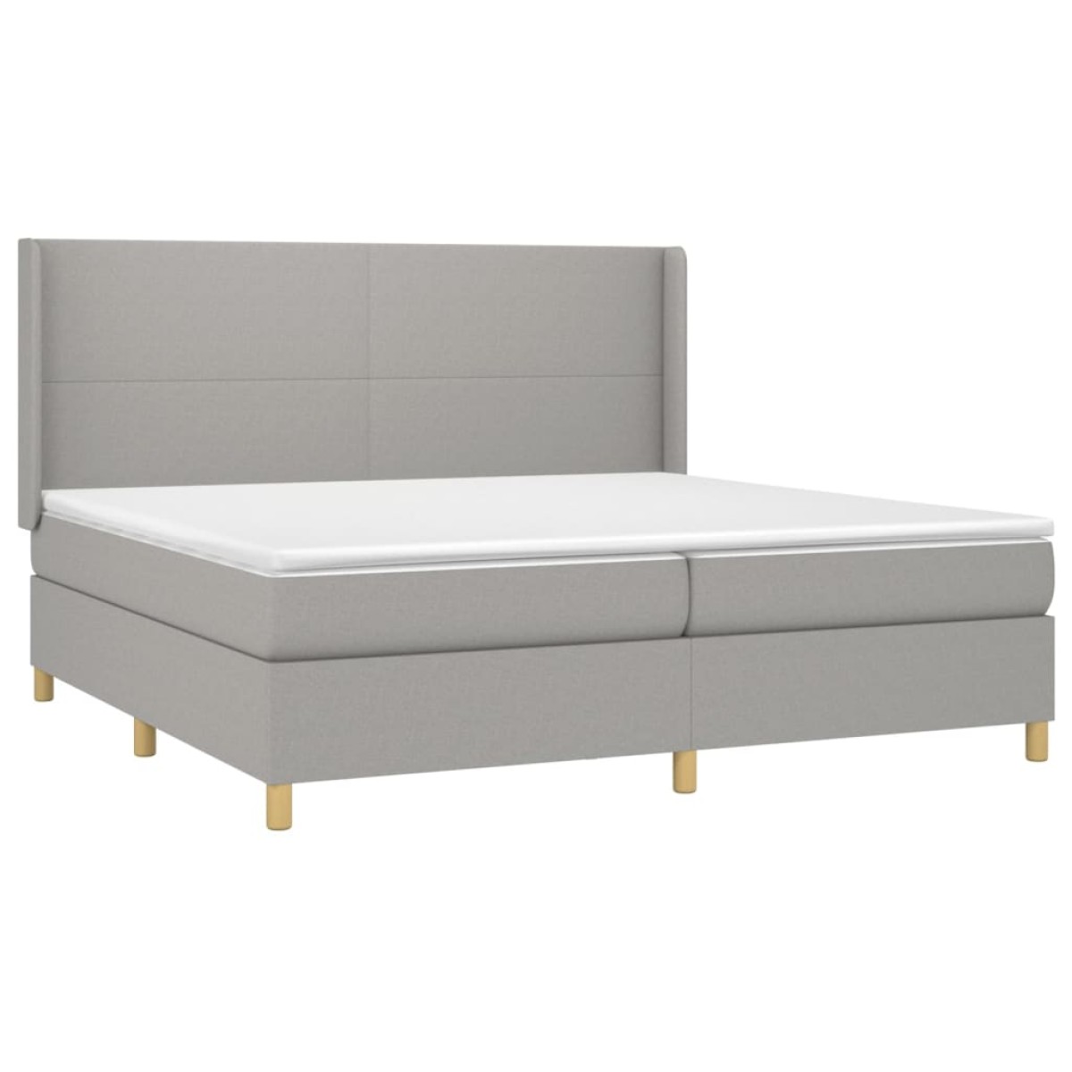 vidaXL Κρεβάτι Boxspring με Στρώμα & LED Αν.Γκρι 200x200εκ. Υφασμάτινο