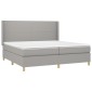 vidaXL Κρεβάτι Boxspring με Στρώμα & LED Αν.Γκρι 200x200εκ. Υφασμάτινο