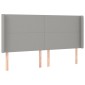 vidaXL Κρεβάτι Boxspring με Στρώμα & LED Αν.Γκρι 200x200εκ. Υφασμάτινο