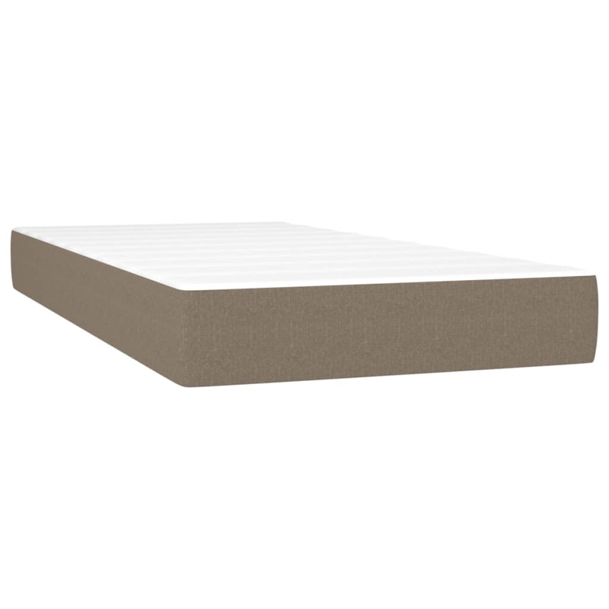 vidaXL Κρεβάτι Boxspring με Στρώμα & LED Taupe 200x200 εκ. Υφασμάτινο