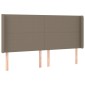 vidaXL Κρεβάτι Boxspring με Στρώμα & LED Taupe 200x200 εκ. Υφασμάτινο