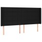 vidaXL Κρεβάτι Boxspring με Στρώμα & LED Μαύρο 200x200 εκ. Υφασμάτινο