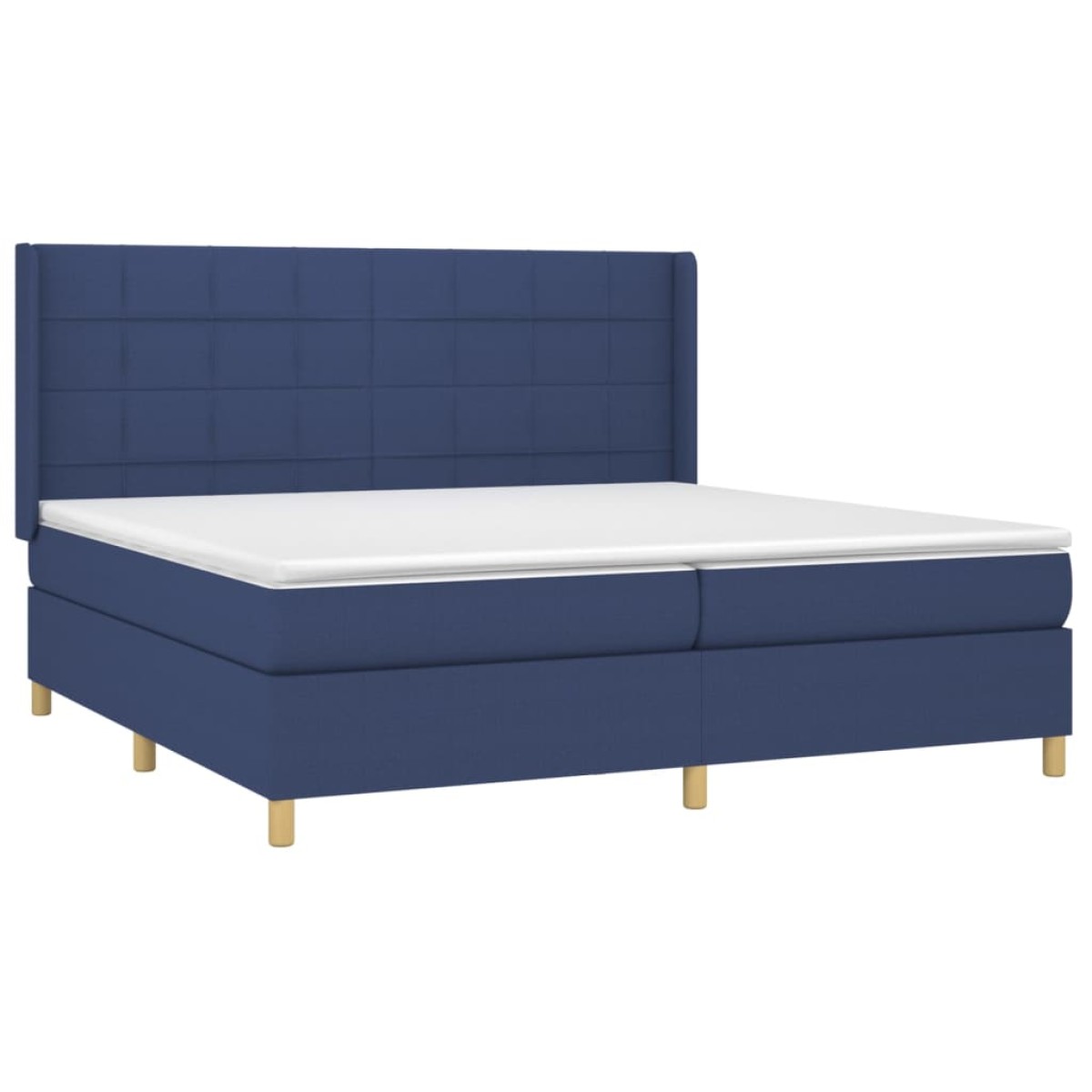 vidaXL Κρεβάτι Boxspring με Στρώμα & LED Μπλε 200x200 εκ. Υφασμάτινο
