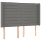 vidaXL Κρεβάτι Boxspring με Στρώμα & LED Σκ.Γκρι 140x190εκ. Υφασμάτινο