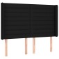 vidaXL Κρεβάτι Boxspring με Στρώμα & LED Μαύρο 140x190 εκ. Υφασμάτινο